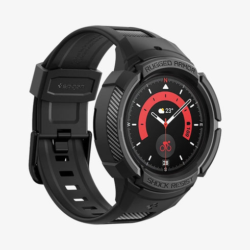 ACS06488 - Galaxy Watch 6 Classic (47mm) Case Rugged Armor Pro in black showing the front